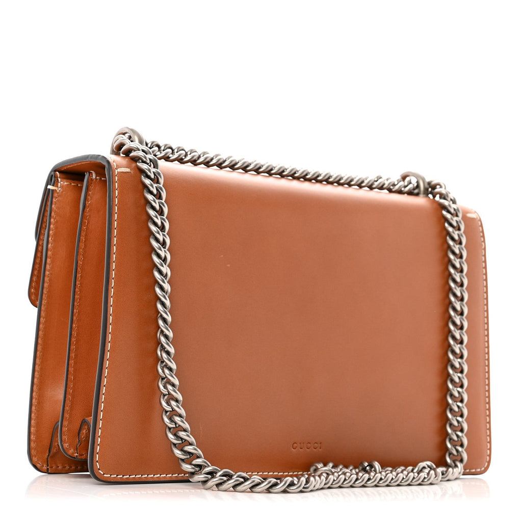 Gucci Calfskin Small Dionysus Shoulder Bag Harness Brown