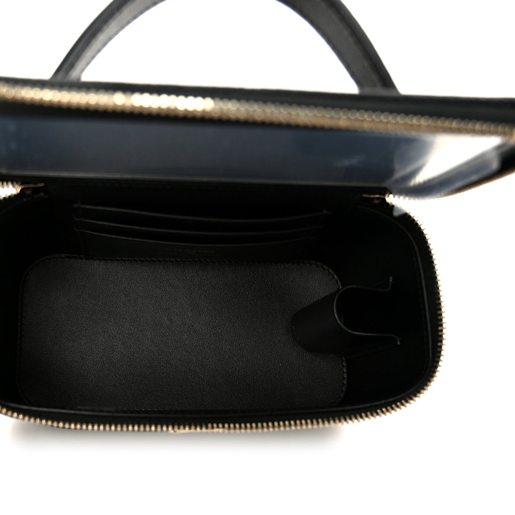 Chanel Caviar Quilted Top Handle Long Vanity Black