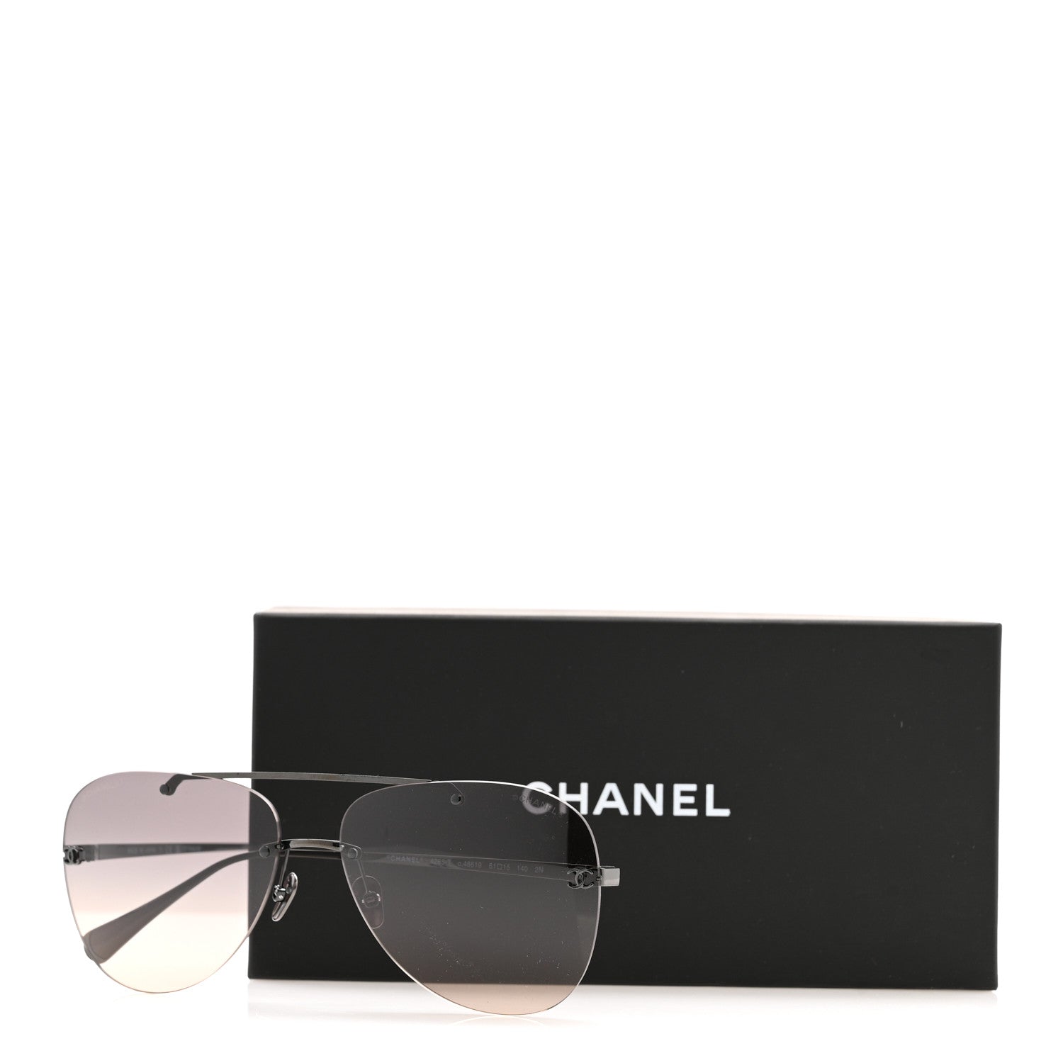 Chanel Titanium CC Pilot Aviator Sunglasses 4285-T Dark Grey