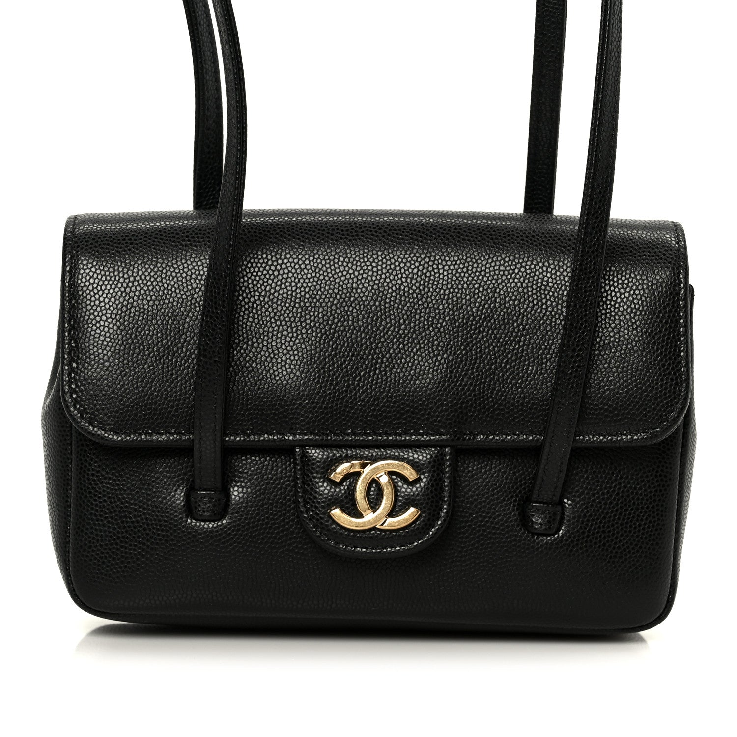 Chanel Shiny Caviar Mini Preppy Coco Shoulder Bag Black