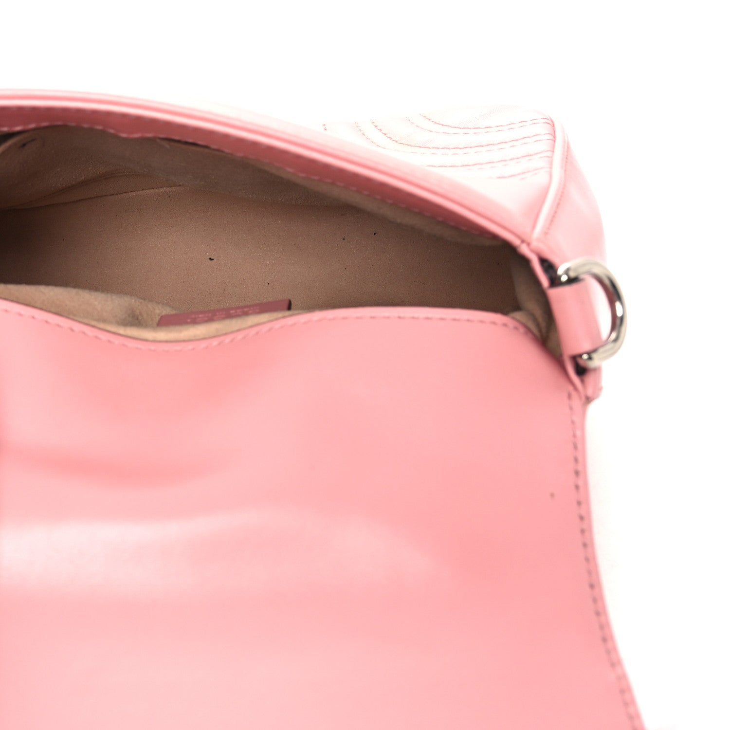 Gucci Calfskin Matelasse Mini GG Marmont Top Handle Shoulder Bag Wild Rose