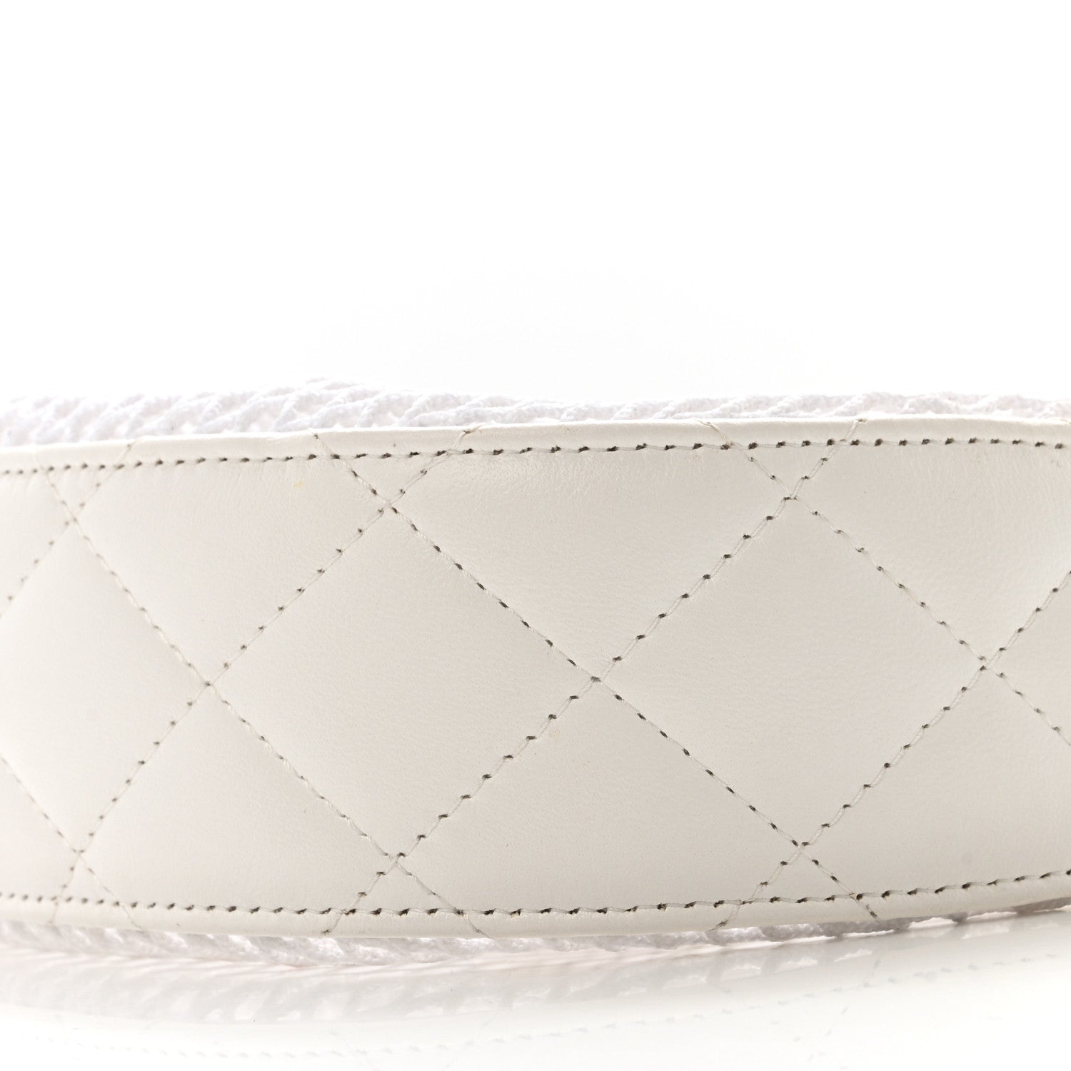 Chanel Mesh Shiny Lambskin Chain Hobo White