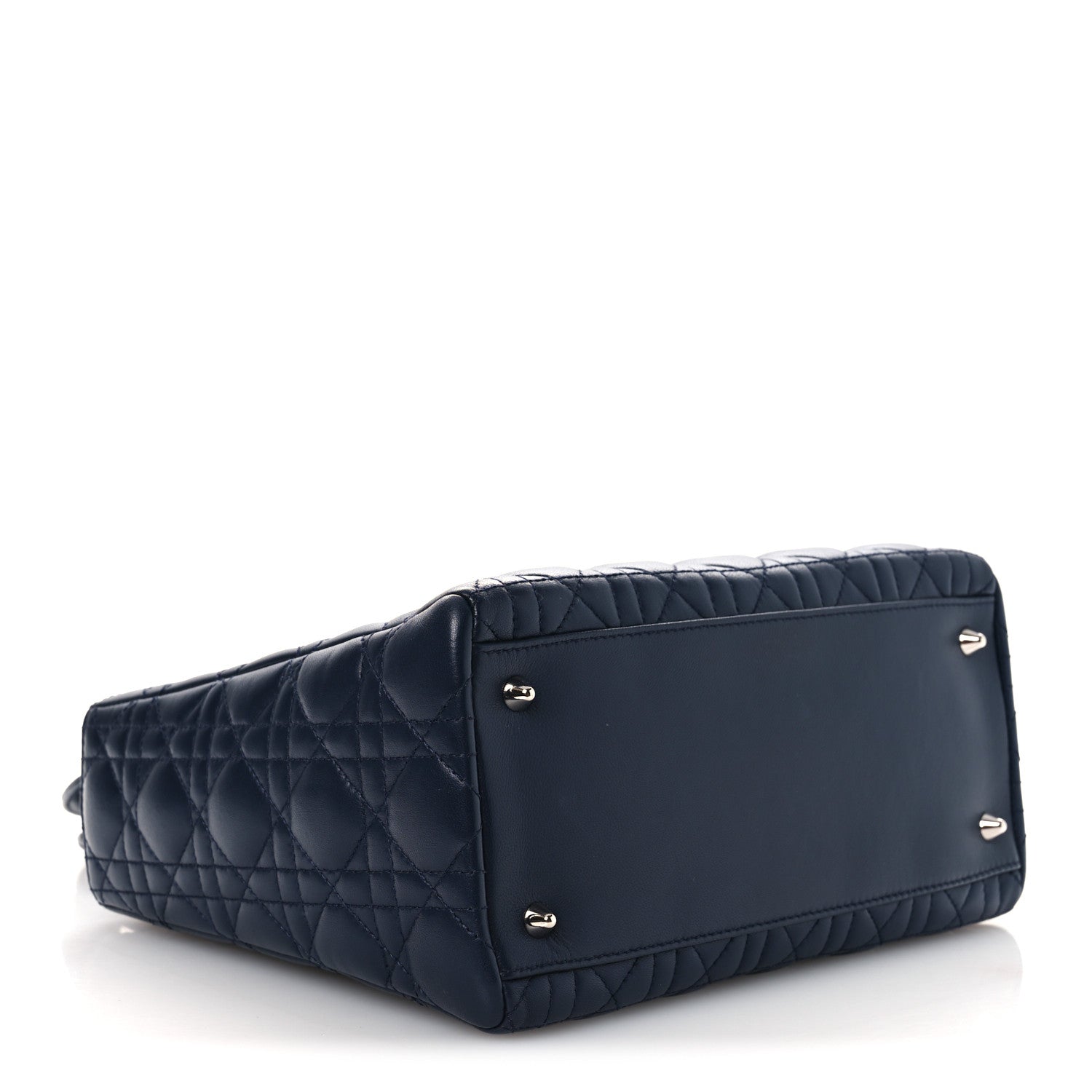 Christian Dior Lambskin Cannage Medium Lady Dior Navy Blue