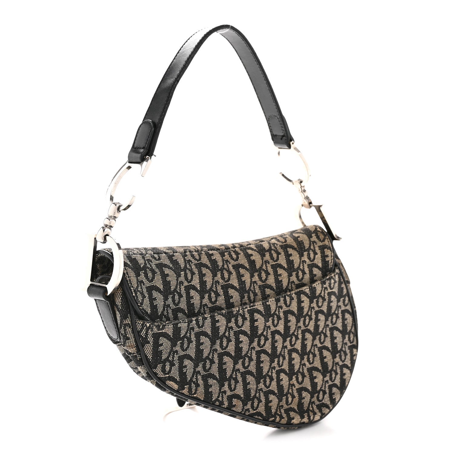 Christian Dior Monogram Saddle Bag Black