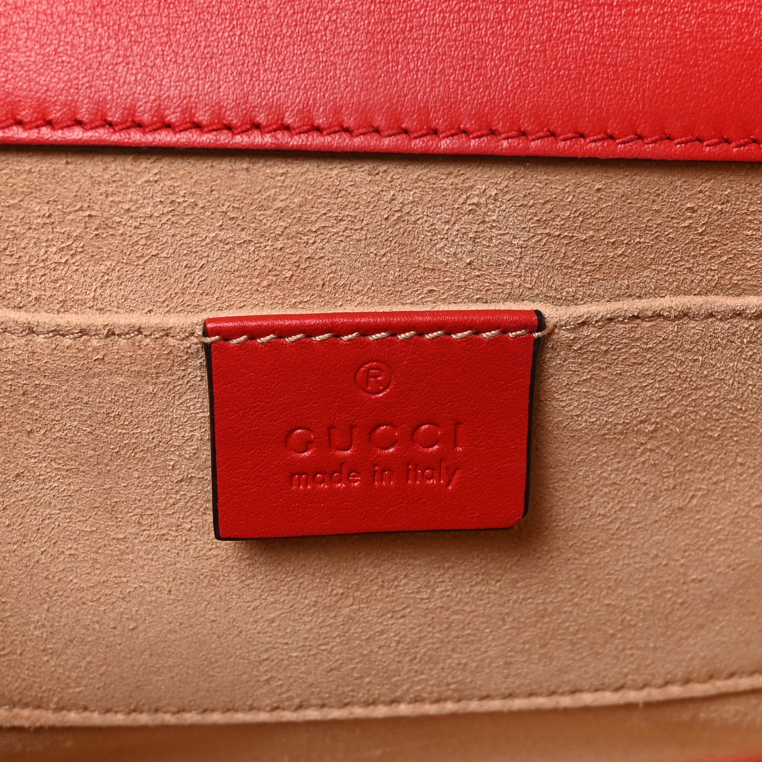Gucci GG Supreme Monogram Apple Small Padlock Shoulder Bag Beige Multicolor Lobster Red