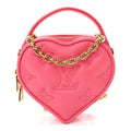 Louis Vuitton Calfskin Embroidered Monogram Pop My Heart Bag Pouch Dragon Fruit Pink