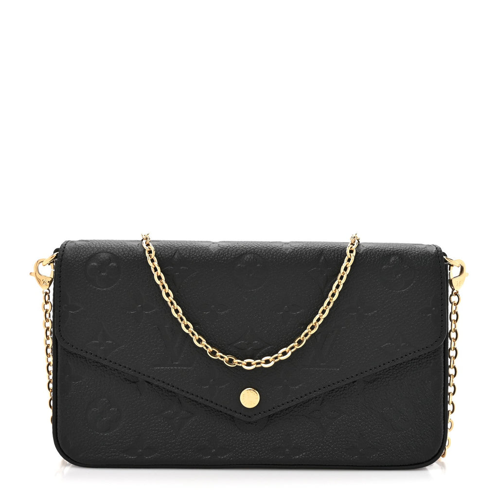 Louis Vuitton Empreinte Pochette Felicie Chain Wallet Black