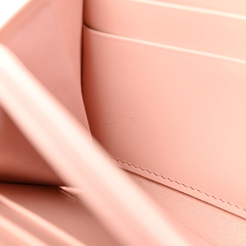 Caviar Quilted Large Gusset Zip Around Wallet Light Pink