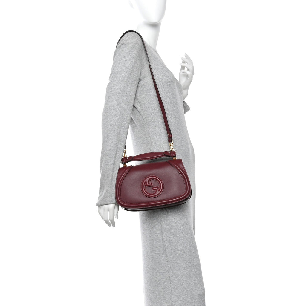 Gucci Roxy Calfskin Medium Blondie Top Handle Bag Rosso Ancora