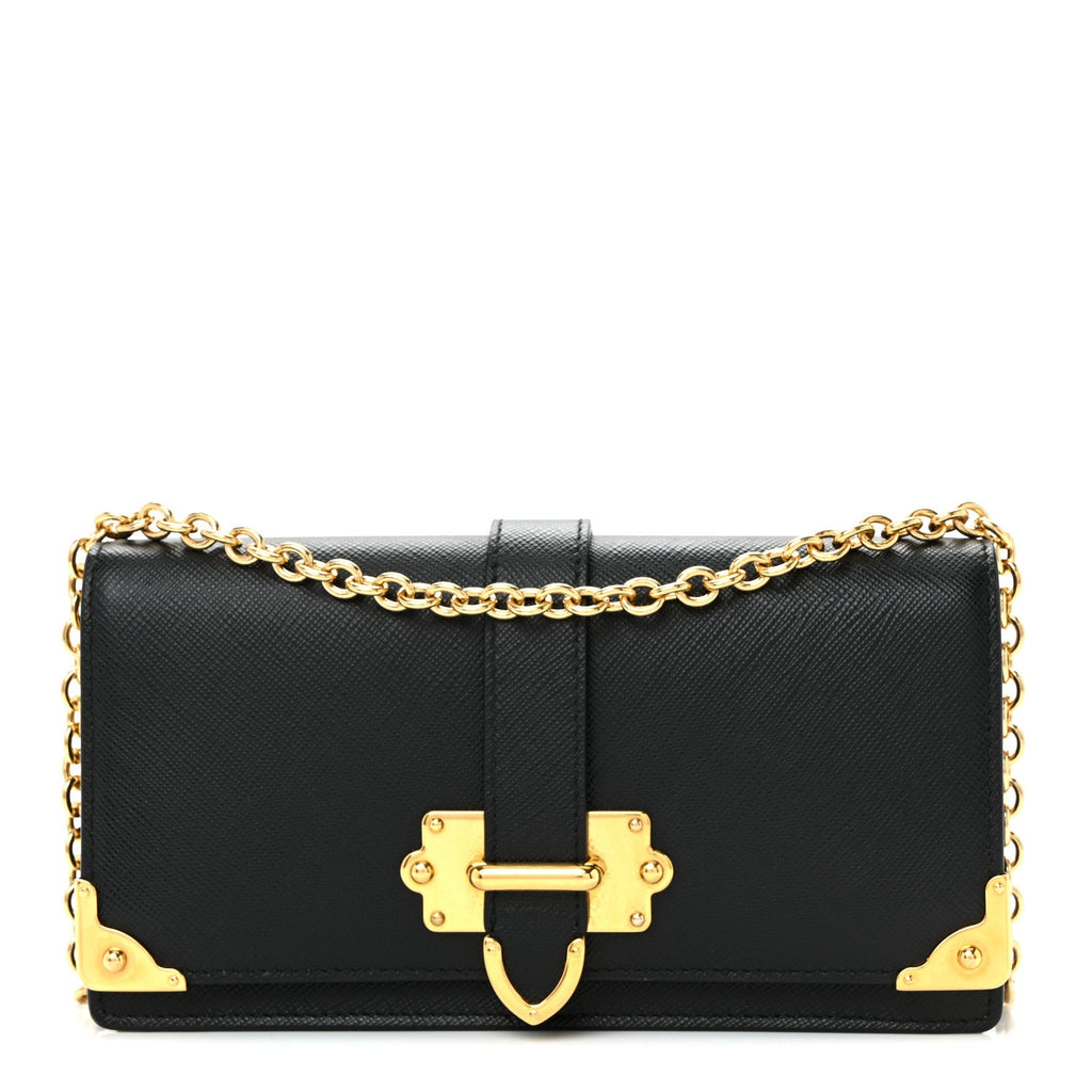Prada Saffiano Cahier Mini Bag Black