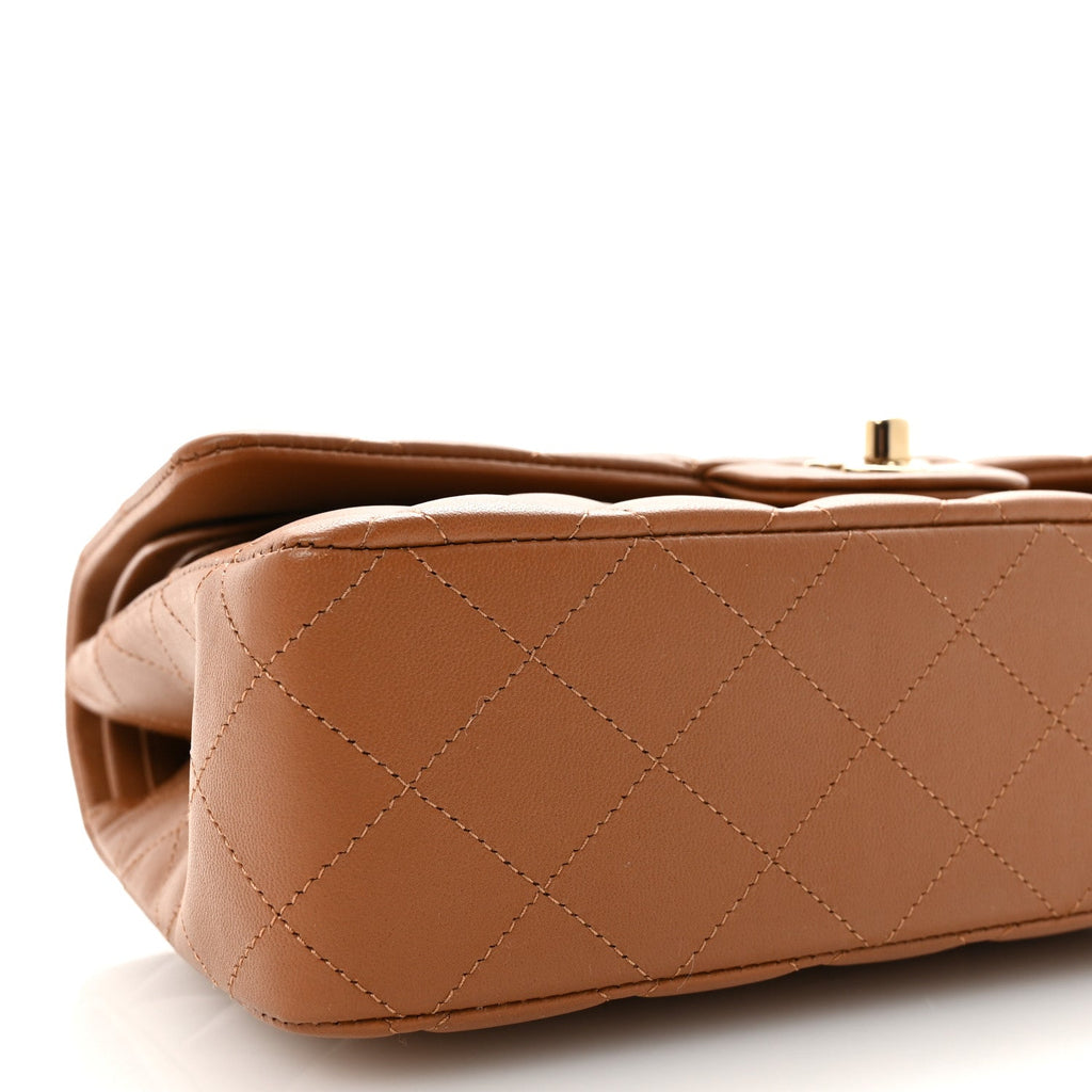 Chanel Lambskin Quilted Medium Double Flap Brown
