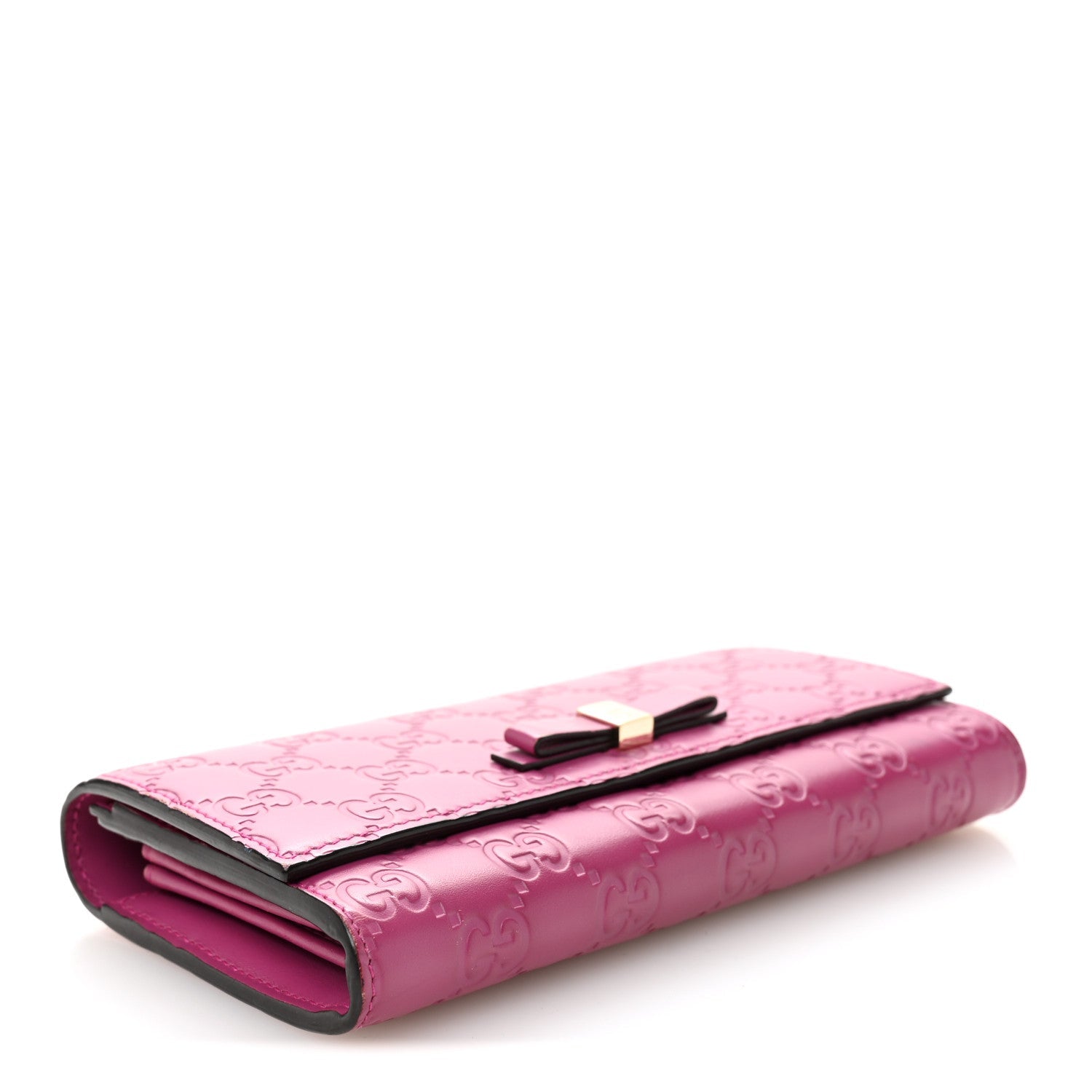 Gucci Guccissima Signature Bowy Continental Wallet Peonia Flower