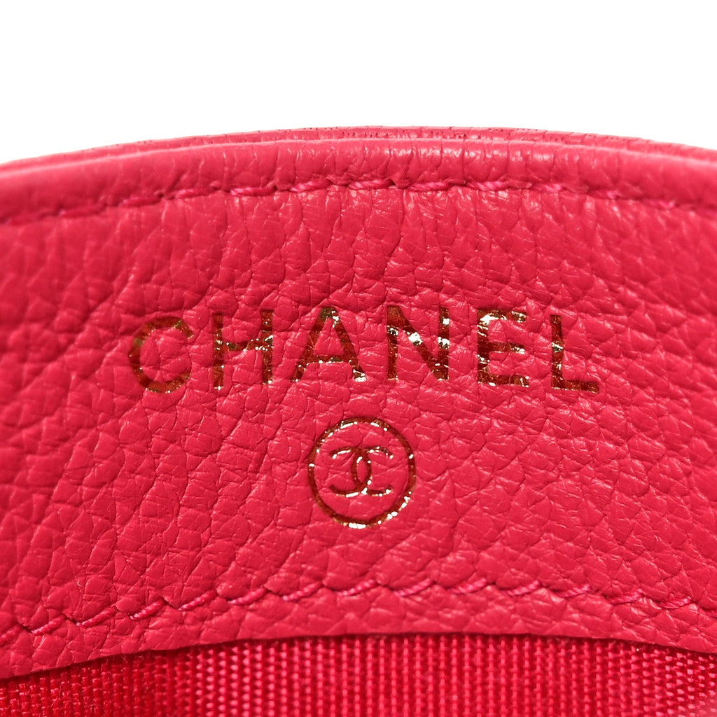 Goatskin Timeless CC Card Holder Fuchsia