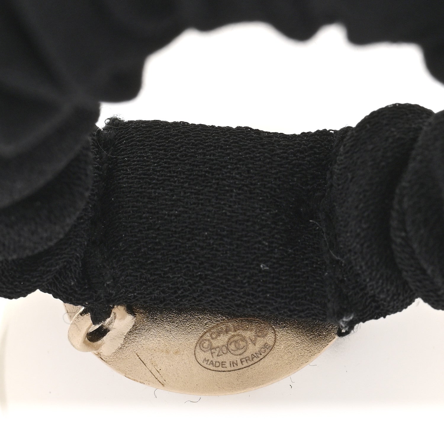 Pearl CC Hair Tie Black Gold Pearly White