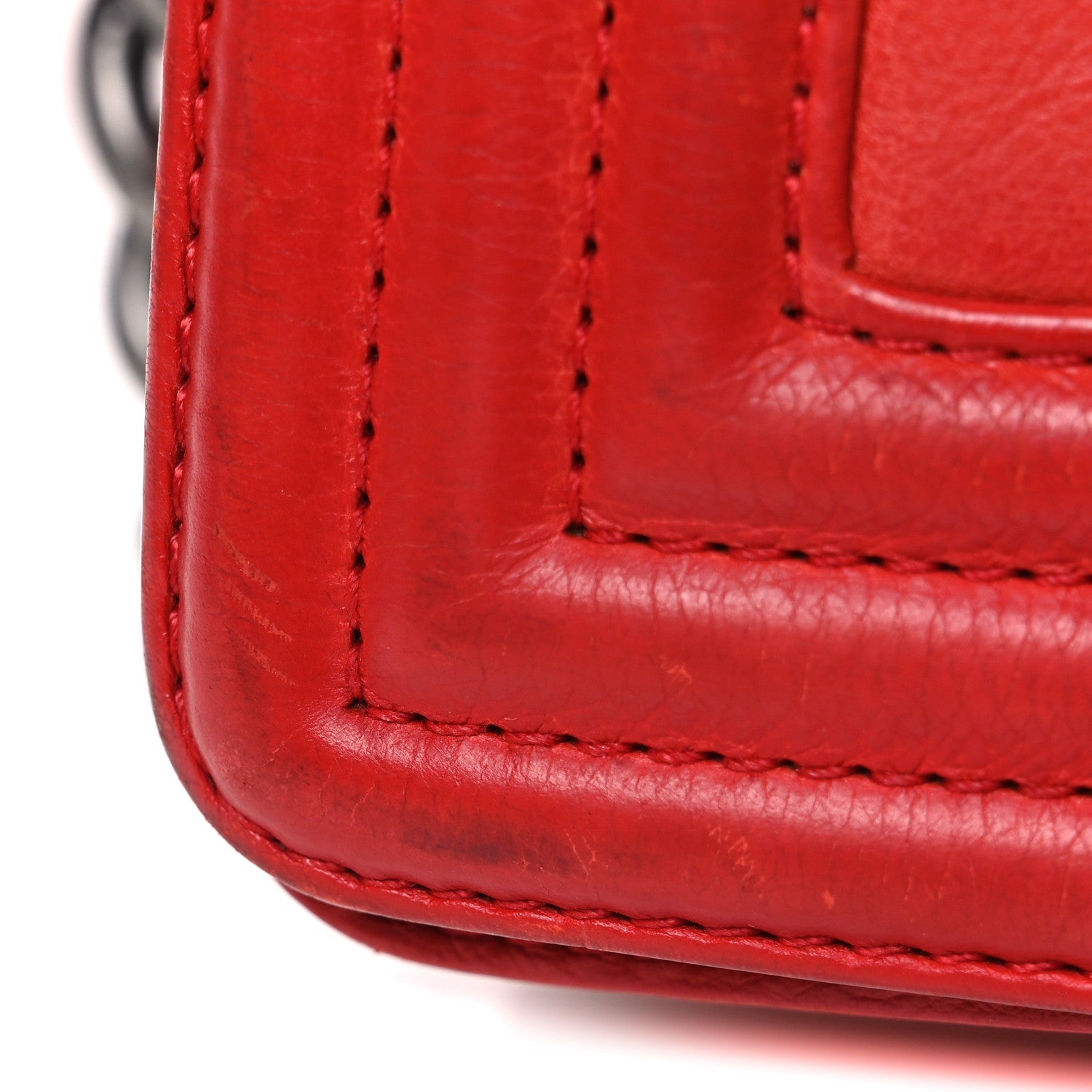 Chanel Calfskin Double Stitch Small Boy Flap Red