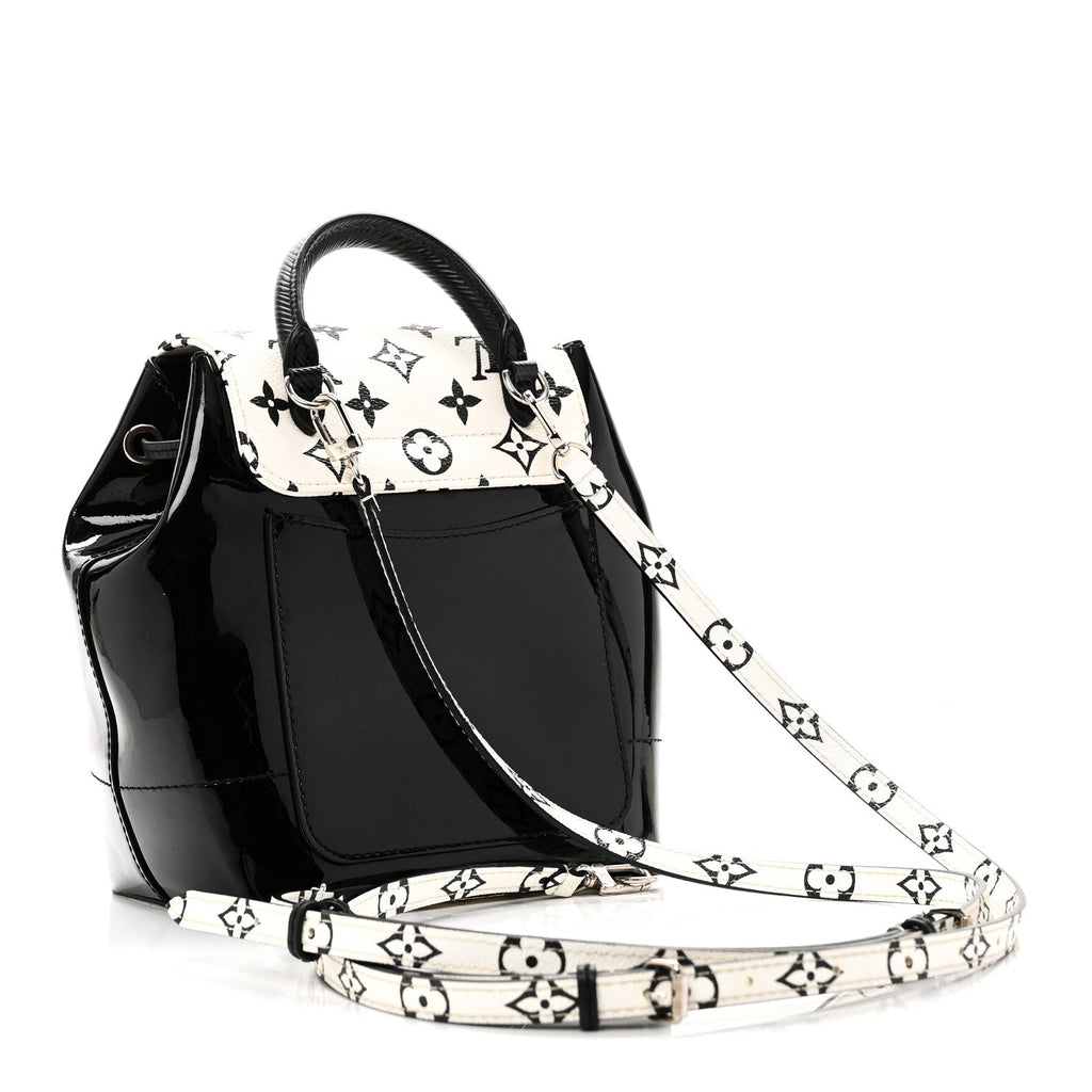 Louis Vuitton Patent Monogram Hot Springs Backpack Black White