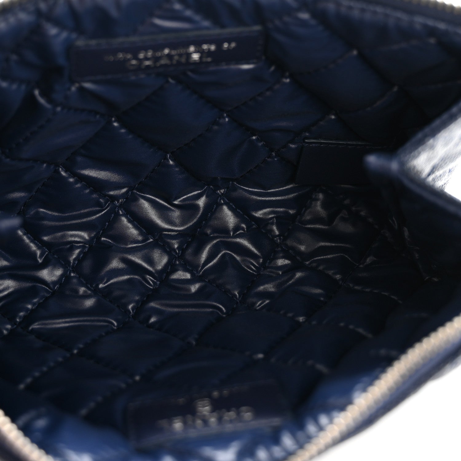 Caviar Quilted Cosmetic Case Navy