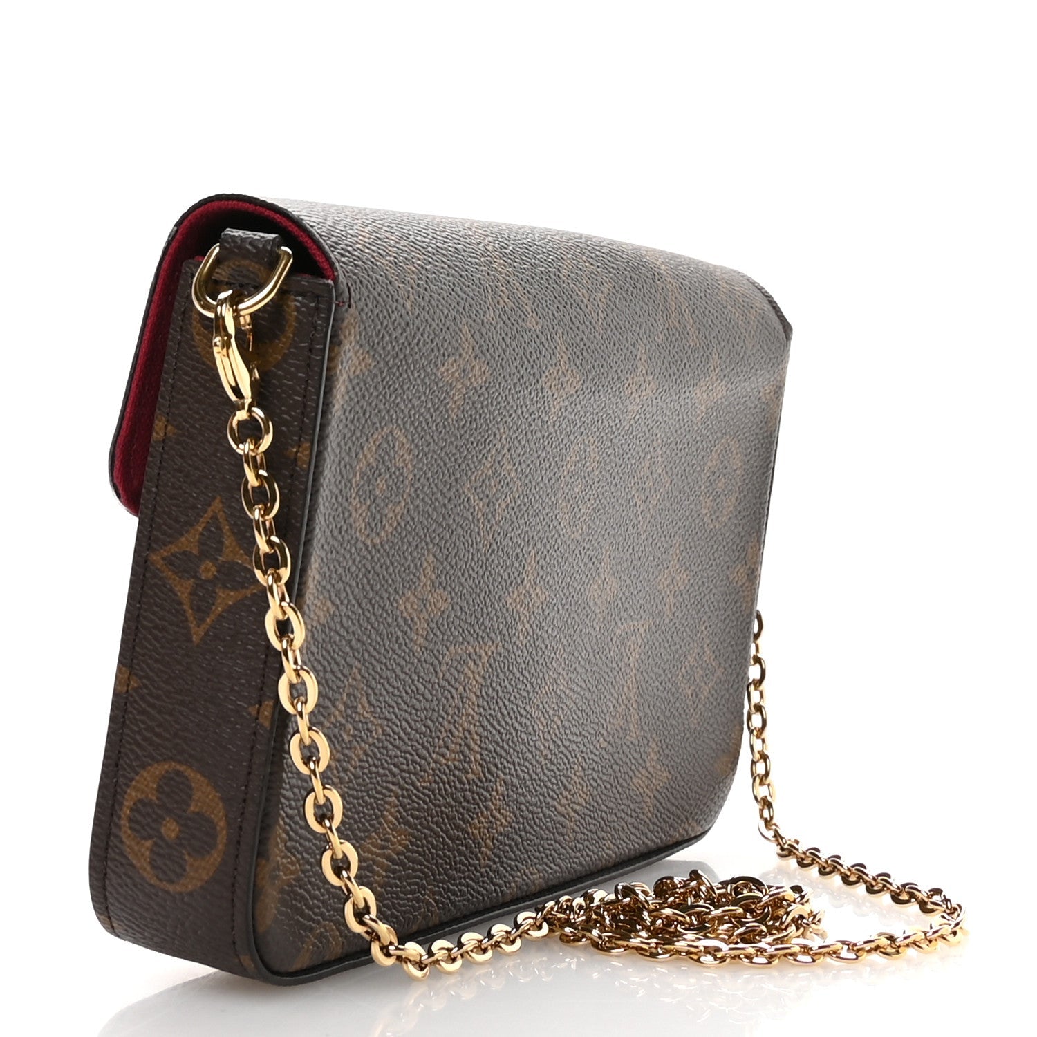 Louis Vuitton Monogram Pochette Felicie Chain Wallet Fuchsia