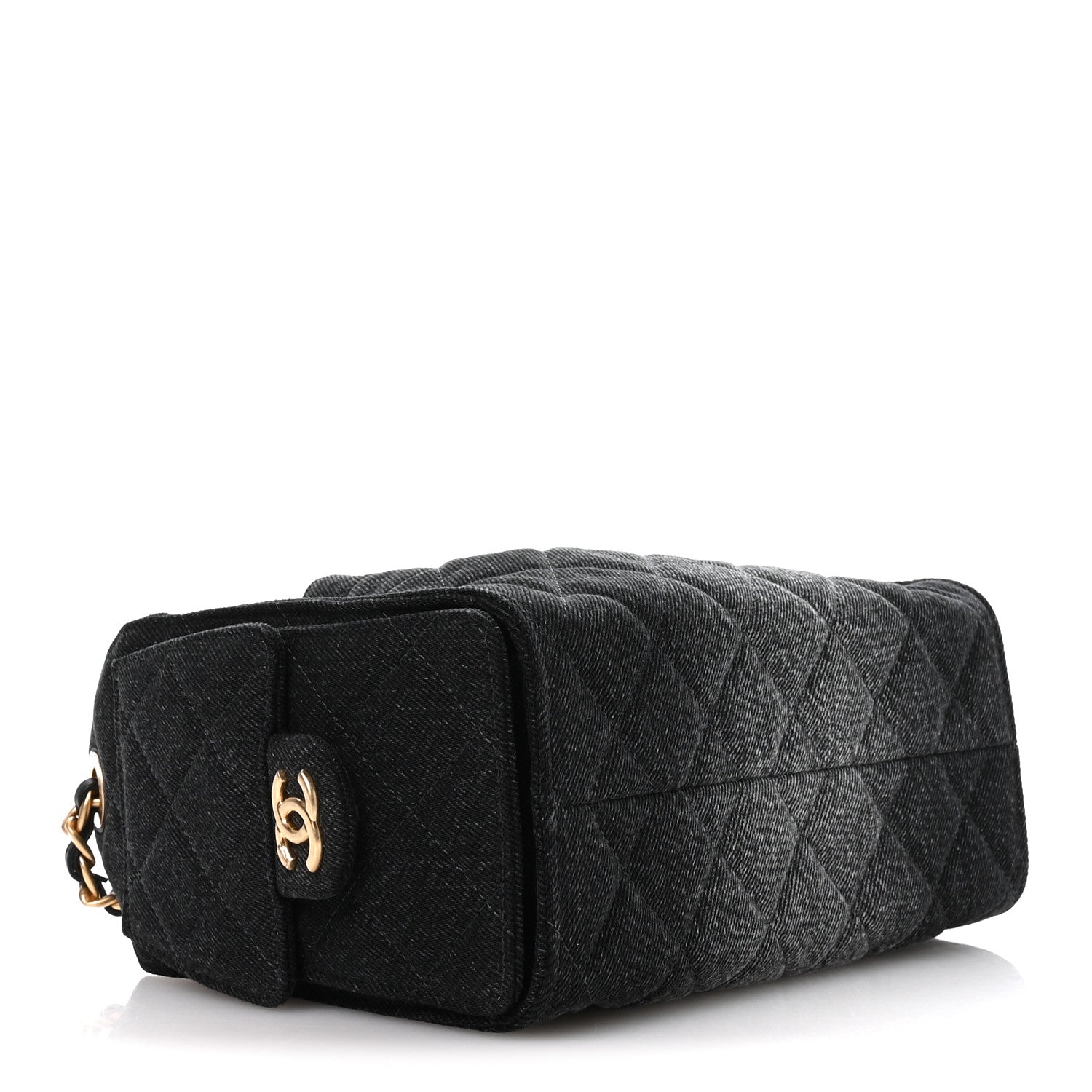 Chanel Washed Denim Quilted Mini Chanel 25 Handbag Black