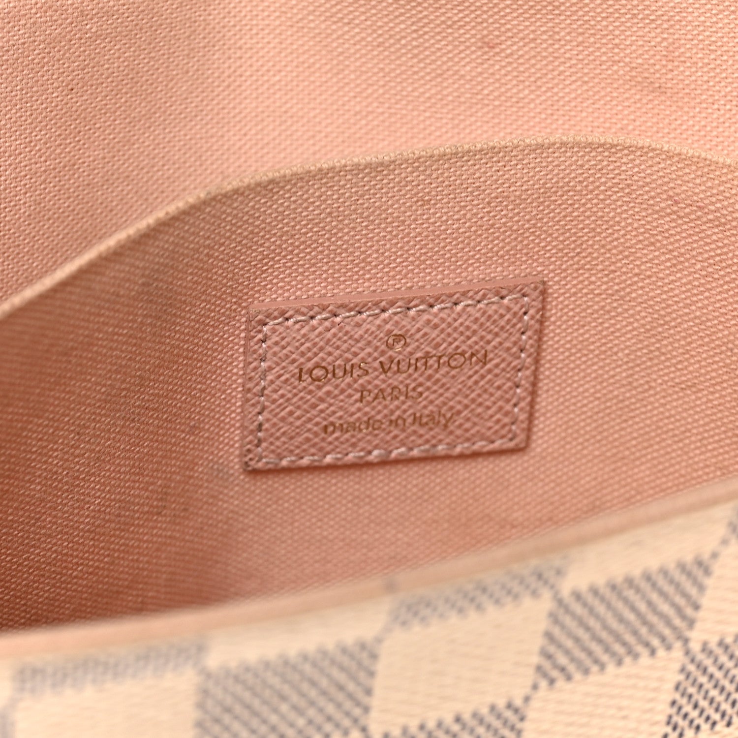 Louis Vuitton Damier Azur Pochette Felicie Chain Wallet Rose Ballerine
