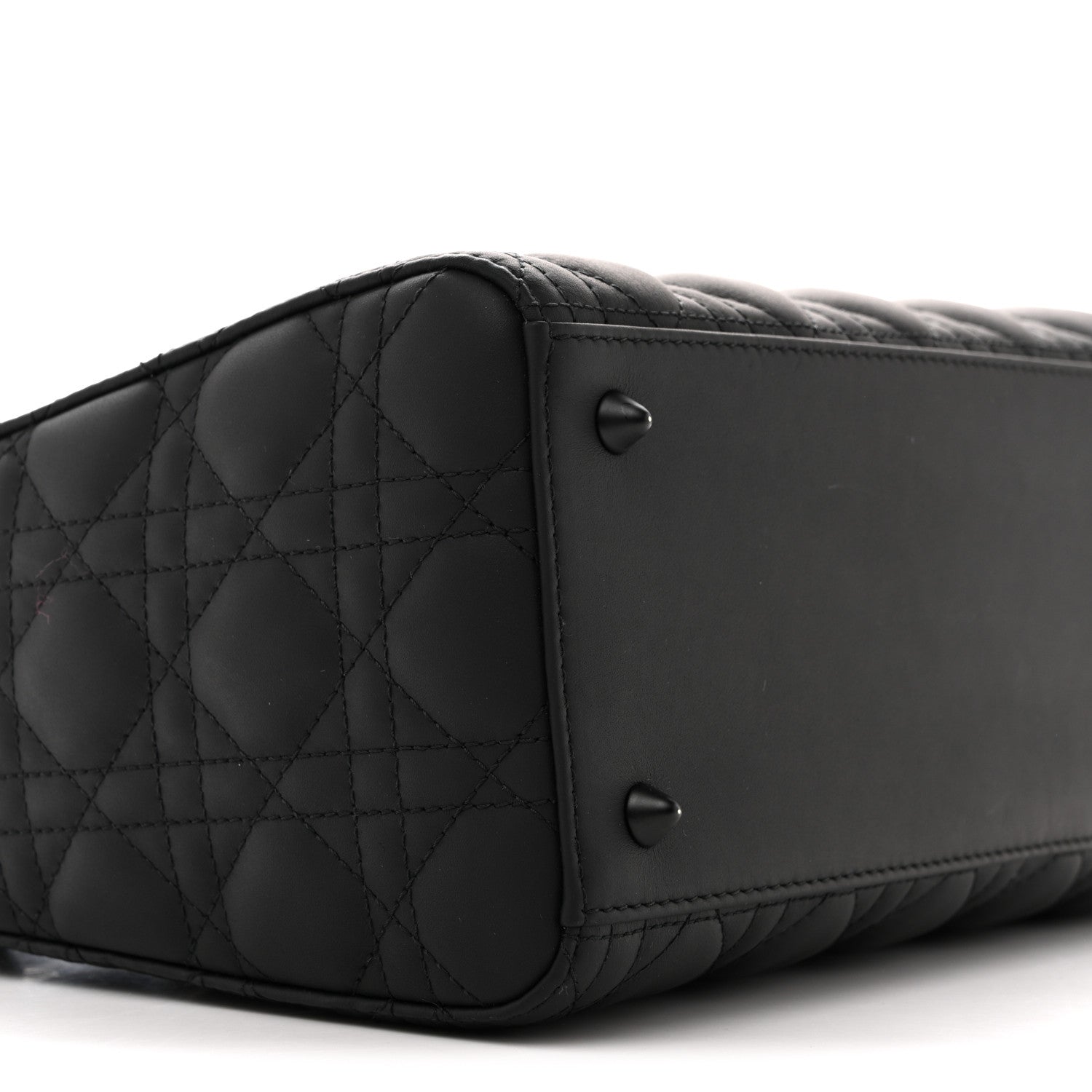 Christian Dior Ultra Matte Calfskin Cannage Medium Lady Dior Black