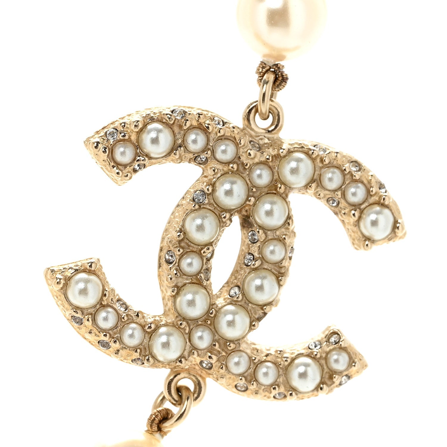 Pearl CC 100th Anniversary Necklace Light Gold