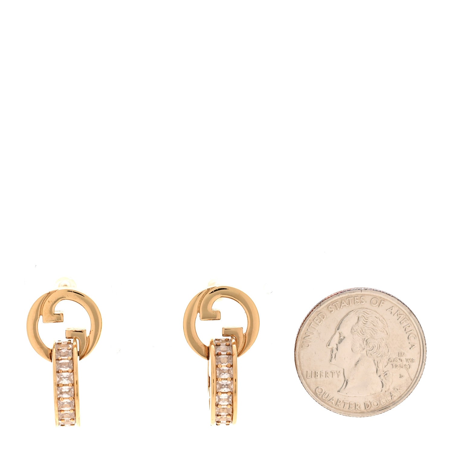 Gucci Brass Crystal Blondie Intertwined Earrings Light Gold