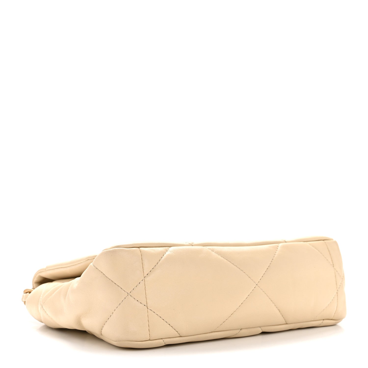 Chanel Lambskin Quilted Medium Chanel 19 Flap Beige