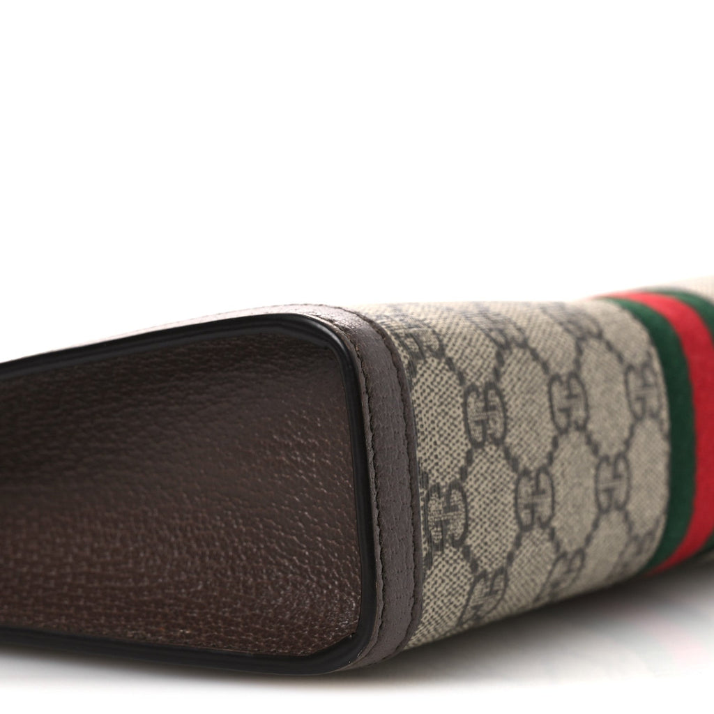 Gucci GG Supreme Monogram Web Ophidia Pouch Brown