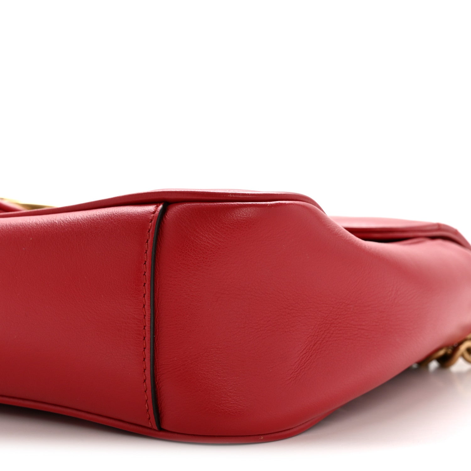 Gucci Calfskin Matelasse Small GG Marmont Shoulder Bag Hibiscus Red
