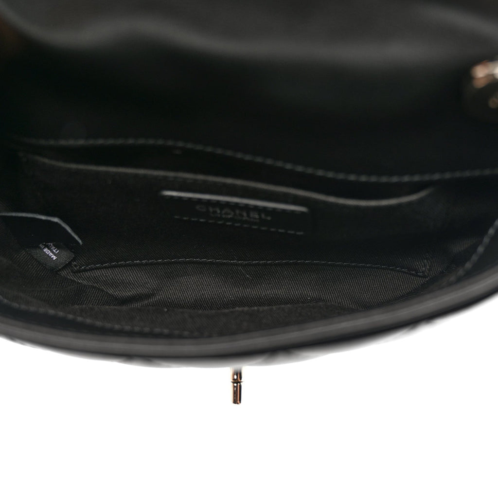 Chanel Calfskin Quilted CC Uniform Flap Belt Bag Black