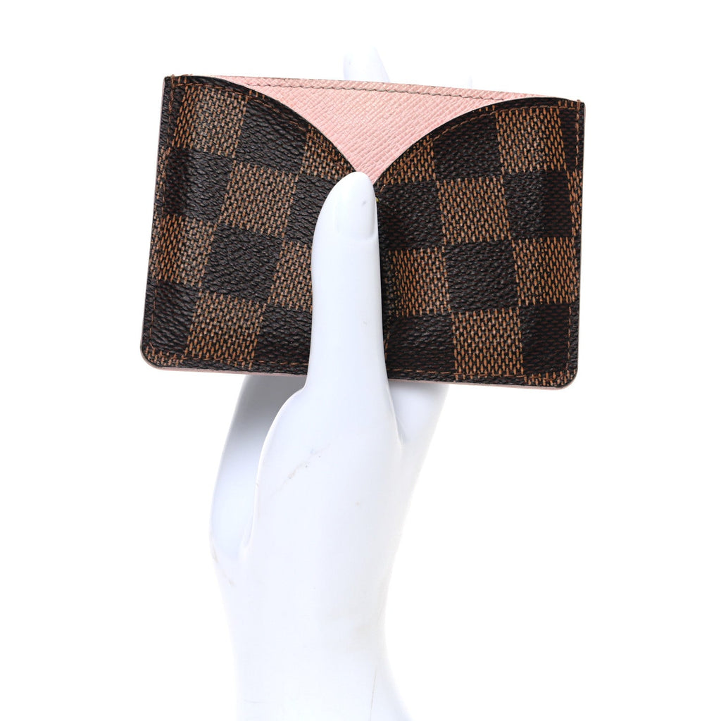 Louis Vuitton Damier Ebene Caissa Card Holder Rose Ballerine