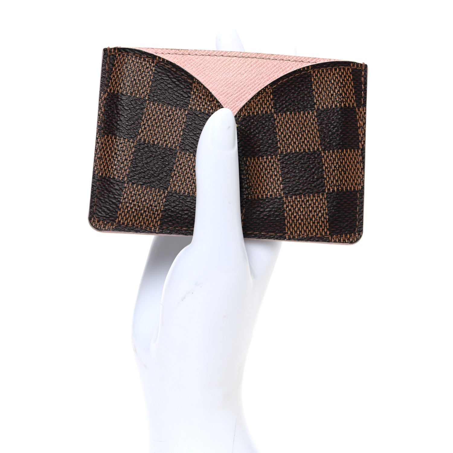 Louis Vuitton Damier Ebene Caissa Card Holder Rose Ballerine