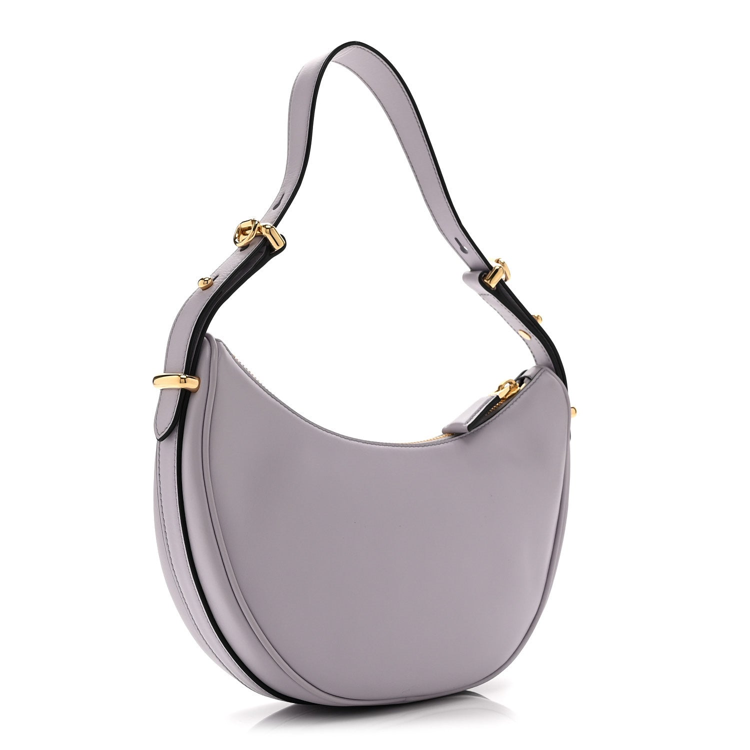 Prada Soft Calfskin Arque Shoulder Bag Glicine