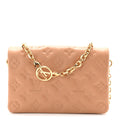Louis Vuitton Lambskin Embossed Monogram Pochette Coussin Camel