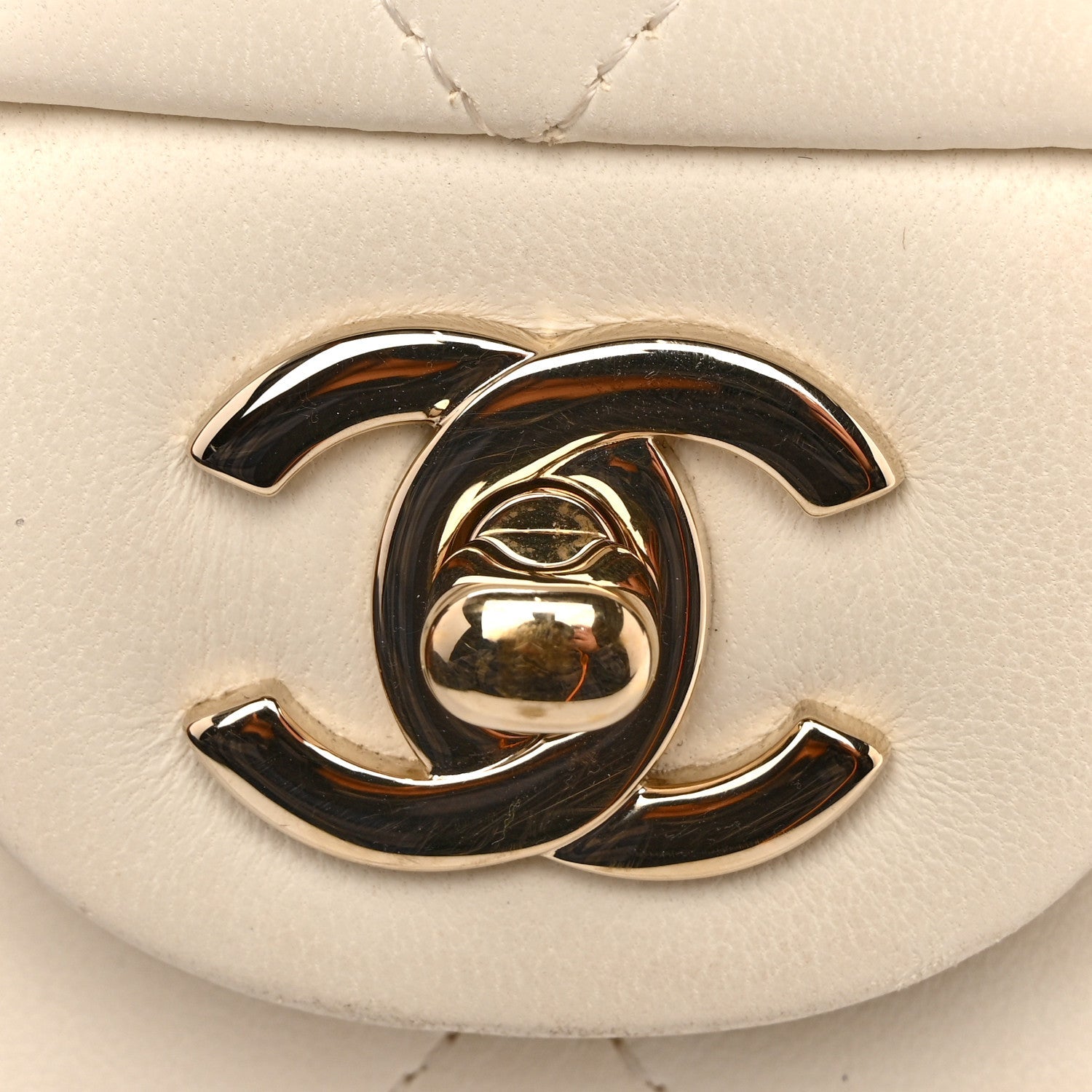 Chanel Lambskin Quilted Mini Rectangular Flap Black White