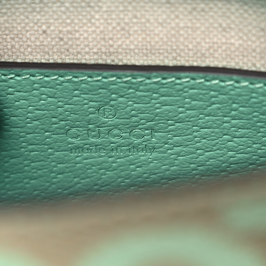 Gucci Monogram Jumbo GG Textured Dollar Calfskin Mini Tote Bag Pepperlight Mint