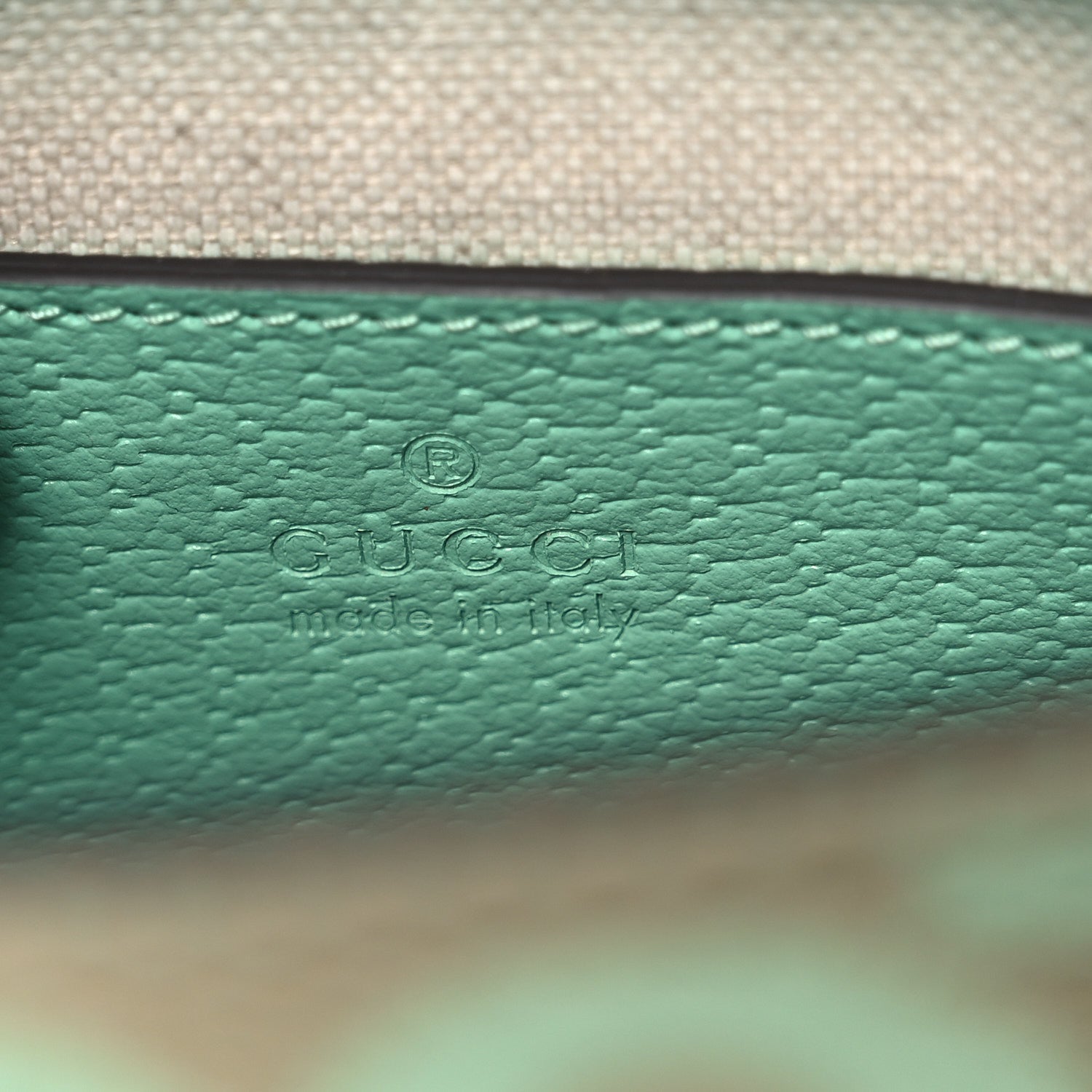 Gucci Monogram Jumbo GG Textured Dollar Calfskin Mini Tote Bag Pepperlight Mint
