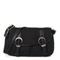 Christian Dior Canvas Diorissimo Buckle Messenger Black