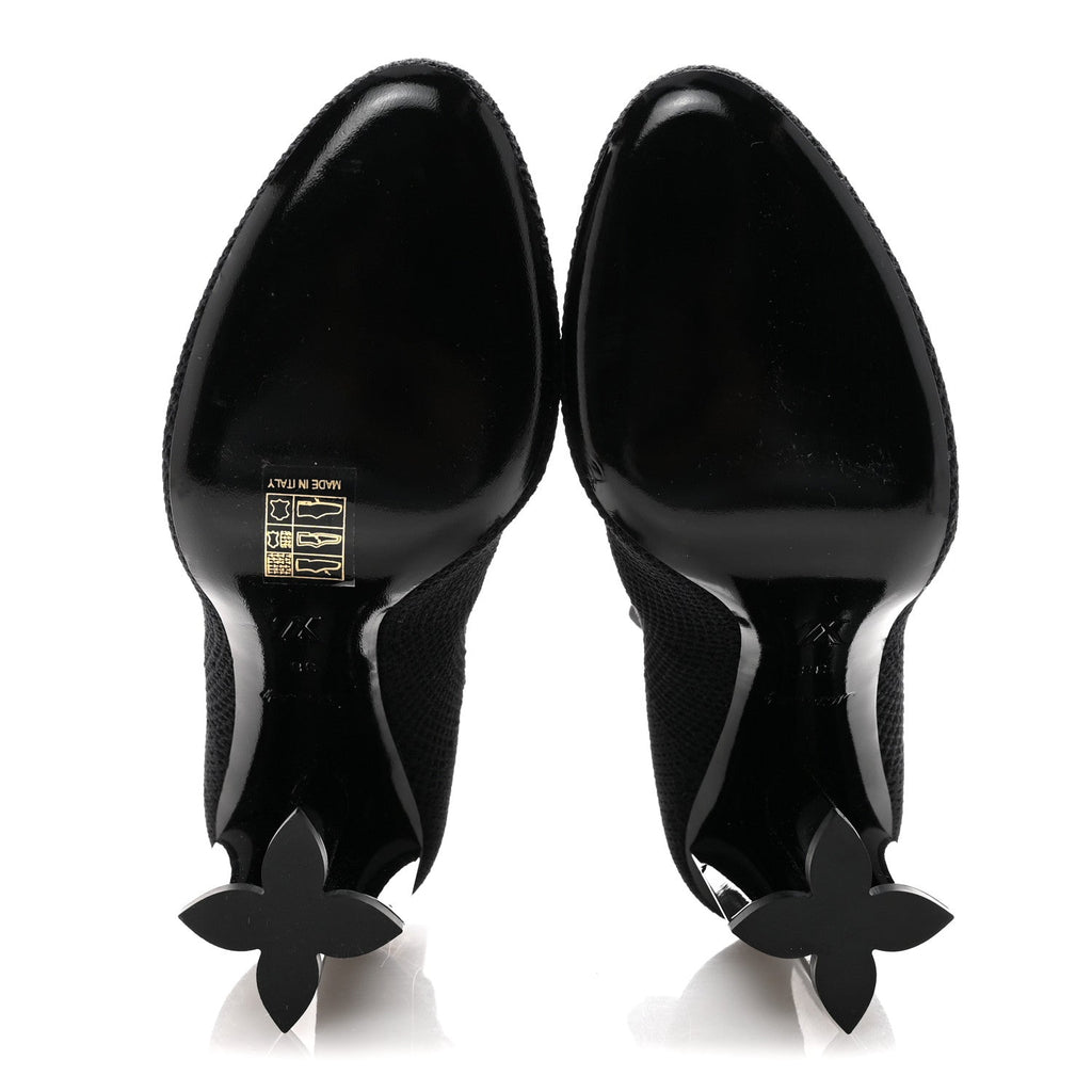Louis Vuitton Monogram Stretch Fabric Silhouette Ankle Boots 38 Black