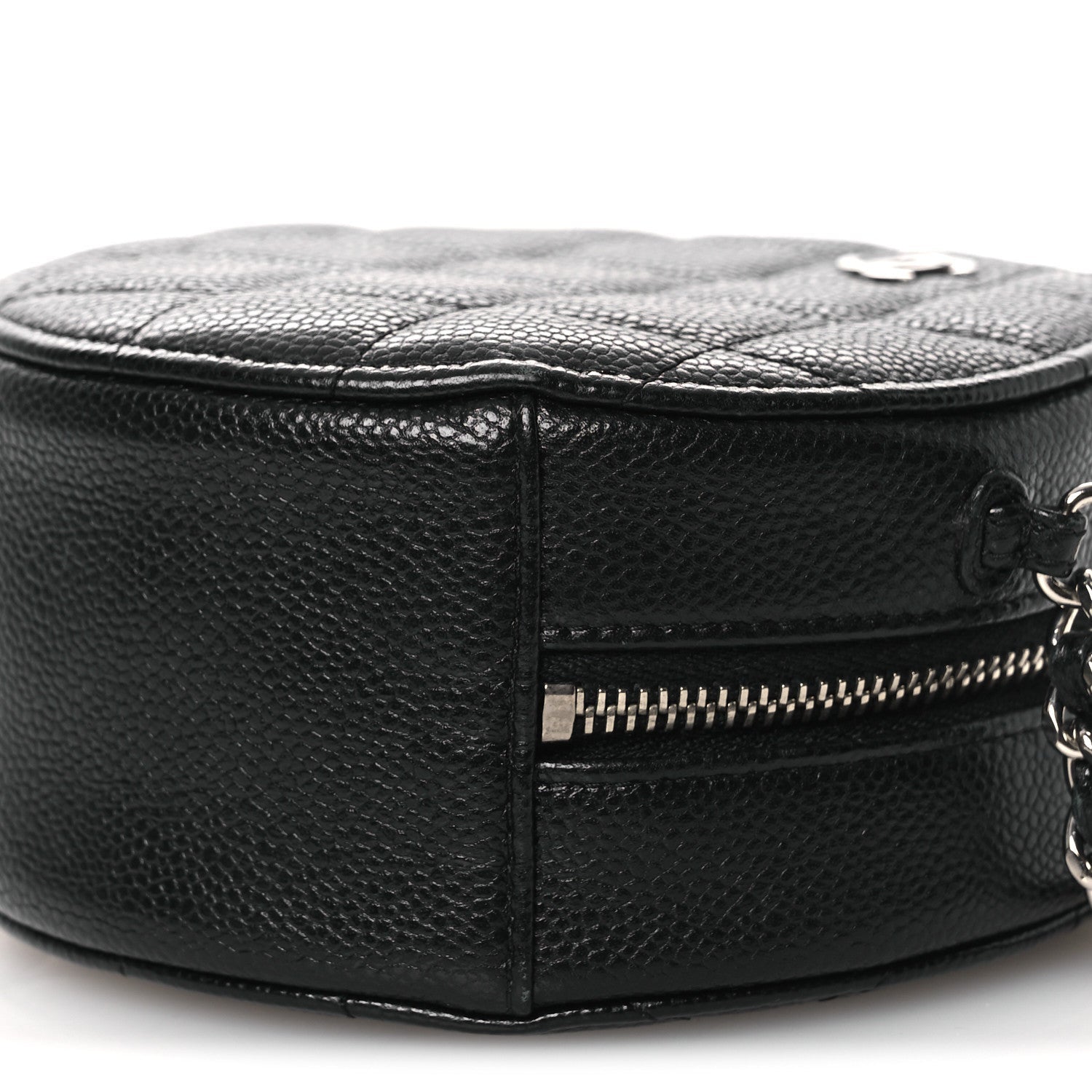 Chanel Caviar Quilted Round Clutch With Chain Black