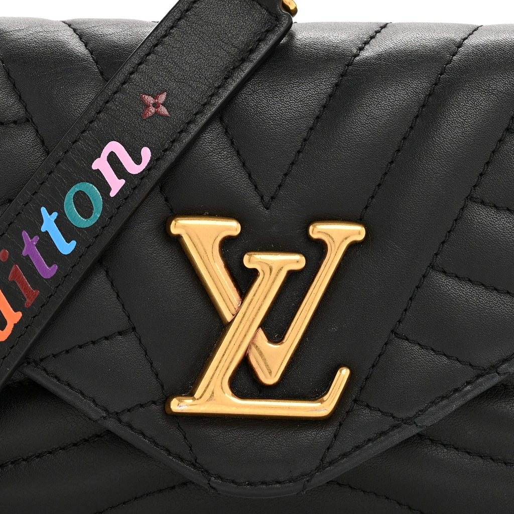 Louis Vuitton Calfskin New Wave Chain Pochette Black