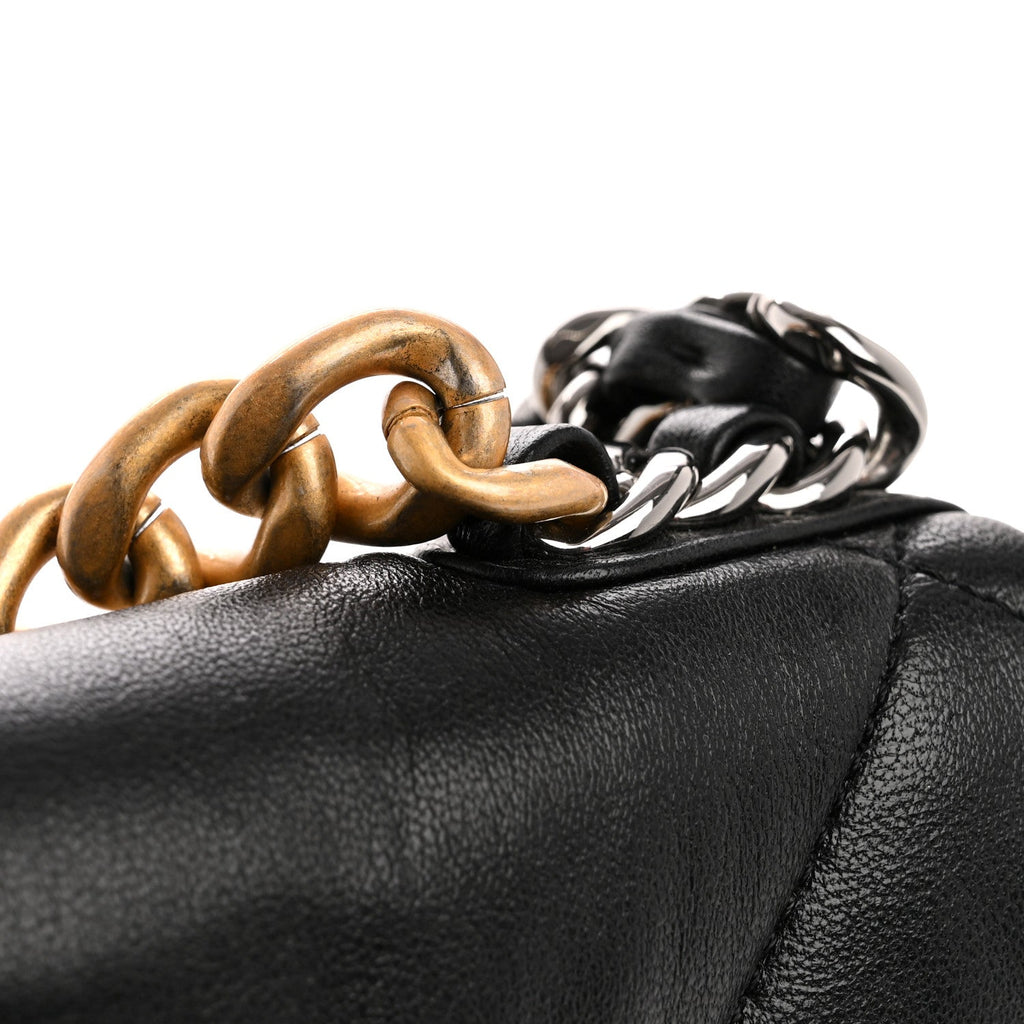 Chanel Lambskin Quilted Medium Chanel 19 Flap Black