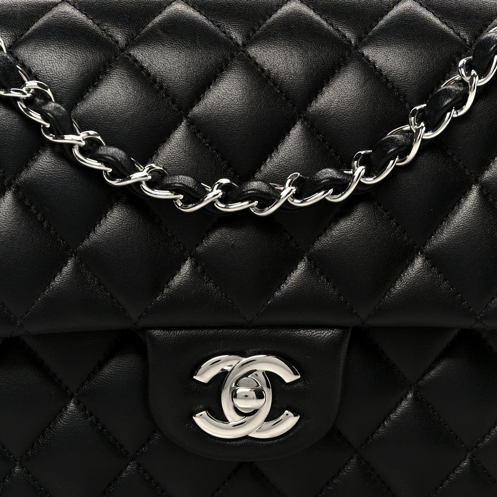 Chanel Lambskin Quilted Medium Double Flap Black