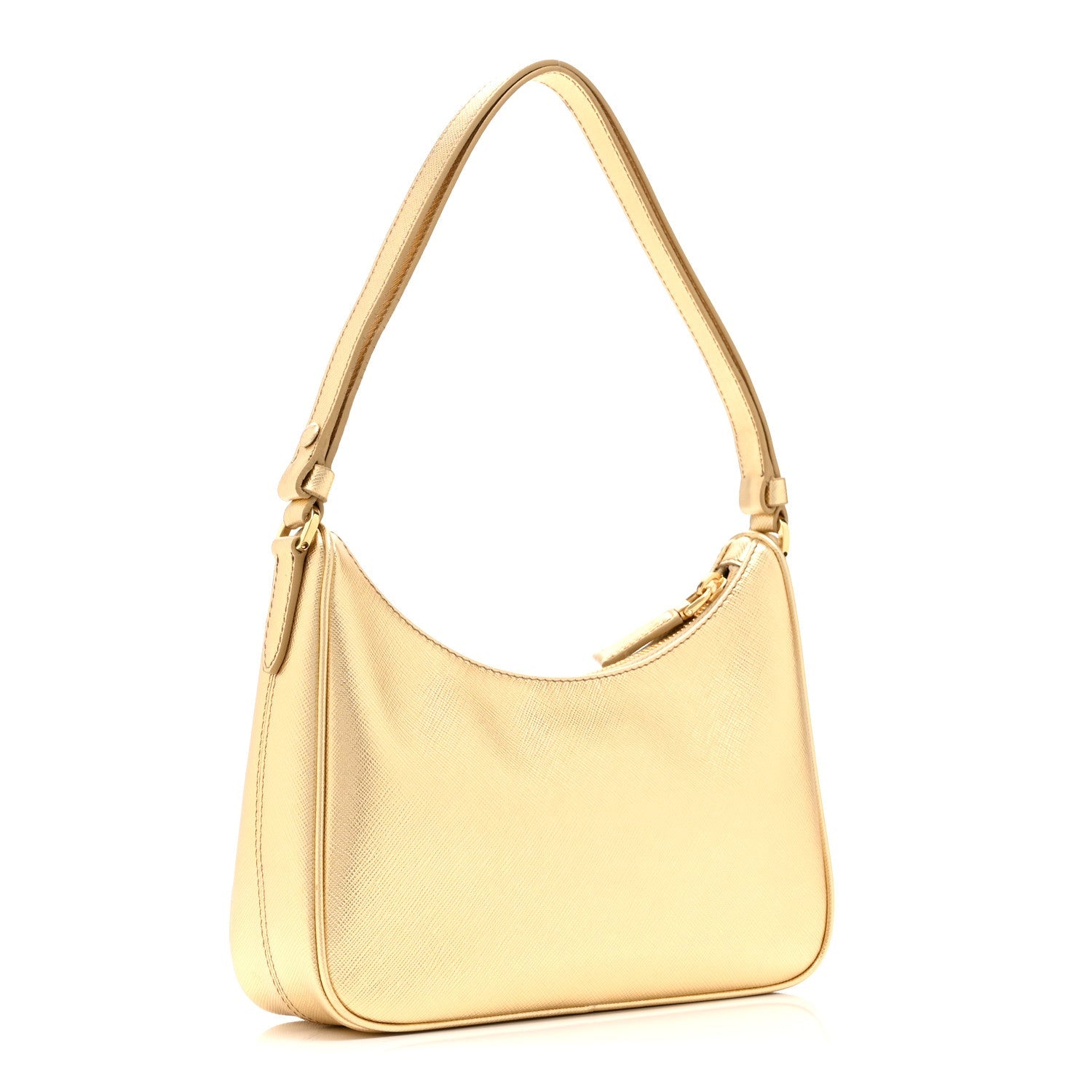 Prada Saffiano Lux Mini Re-Edition Shoulder Bag Platino