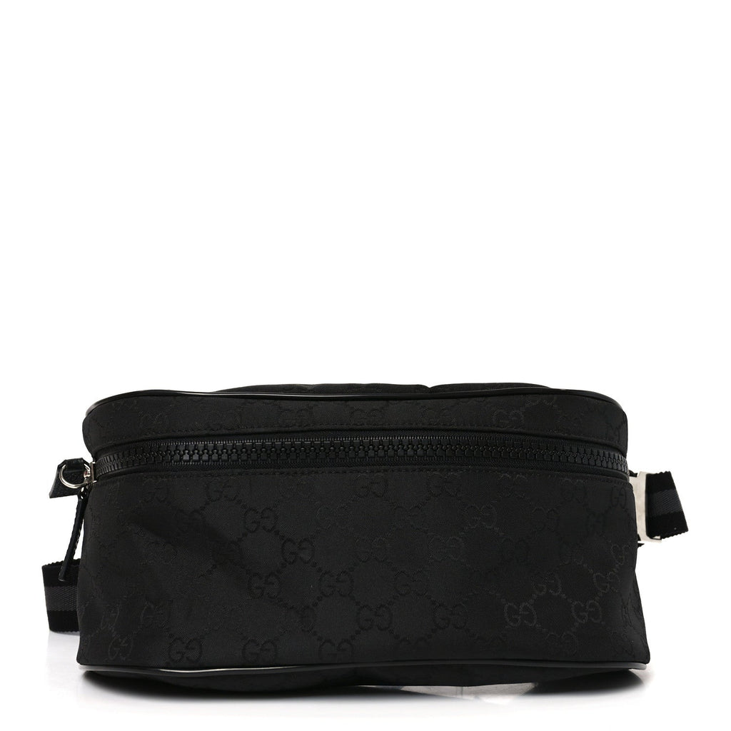 Gucci Nylon Monogram Fanny Pack Belt Bag Black