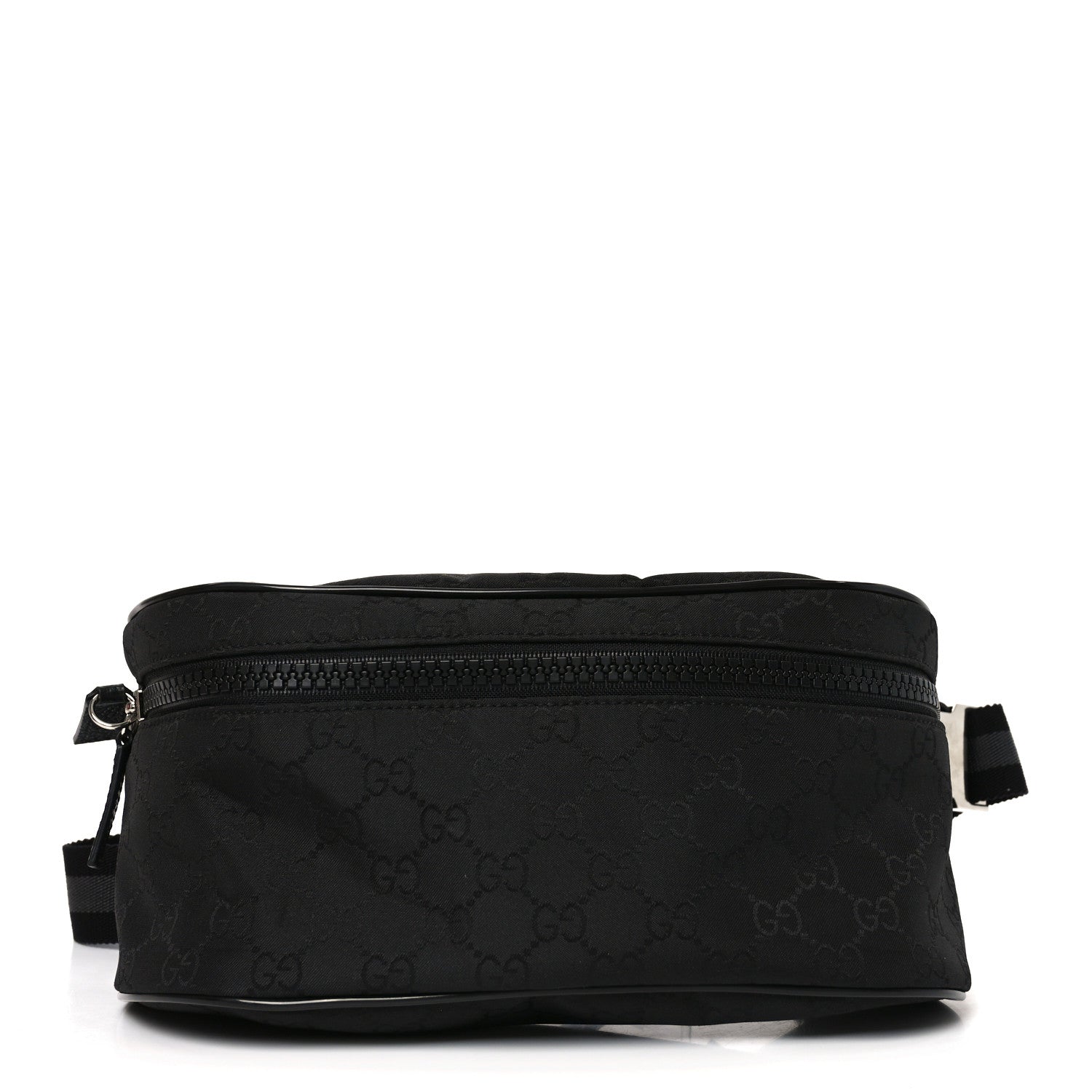 Gucci Nylon Monogram Fanny Pack Belt Bag Black