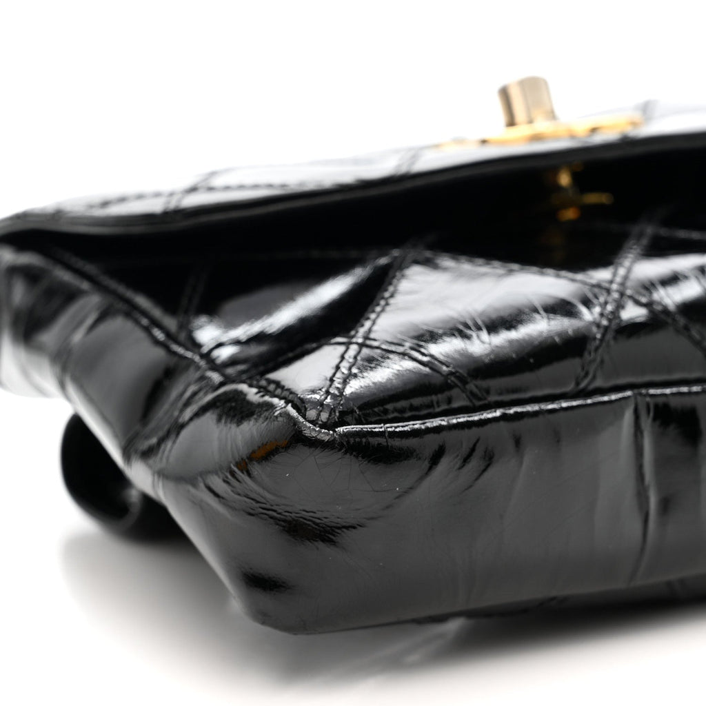 Chanel Patent Flap Waist Belt Bag Black