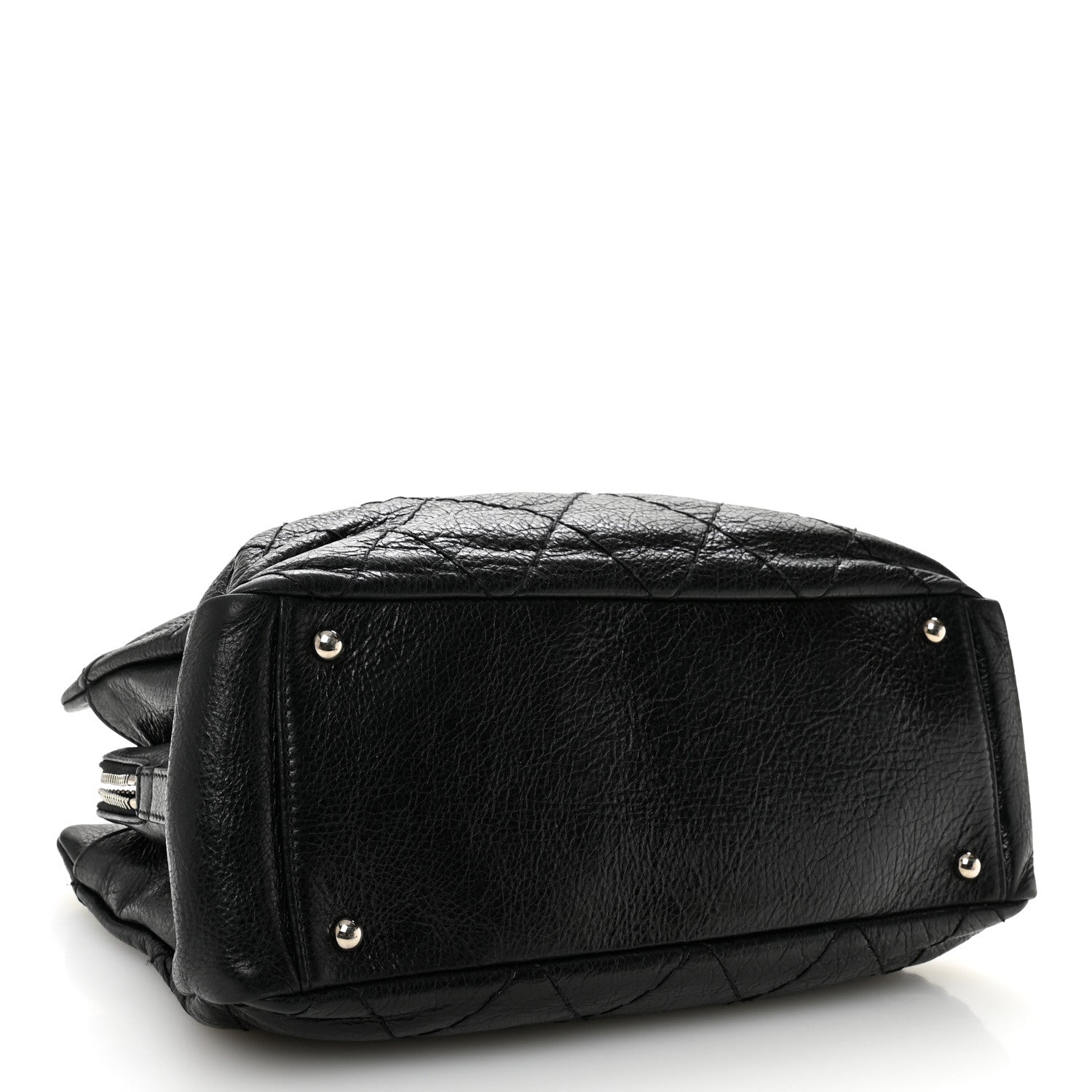 Chanel Glazed Calfskin On the Road Zip Tote Black