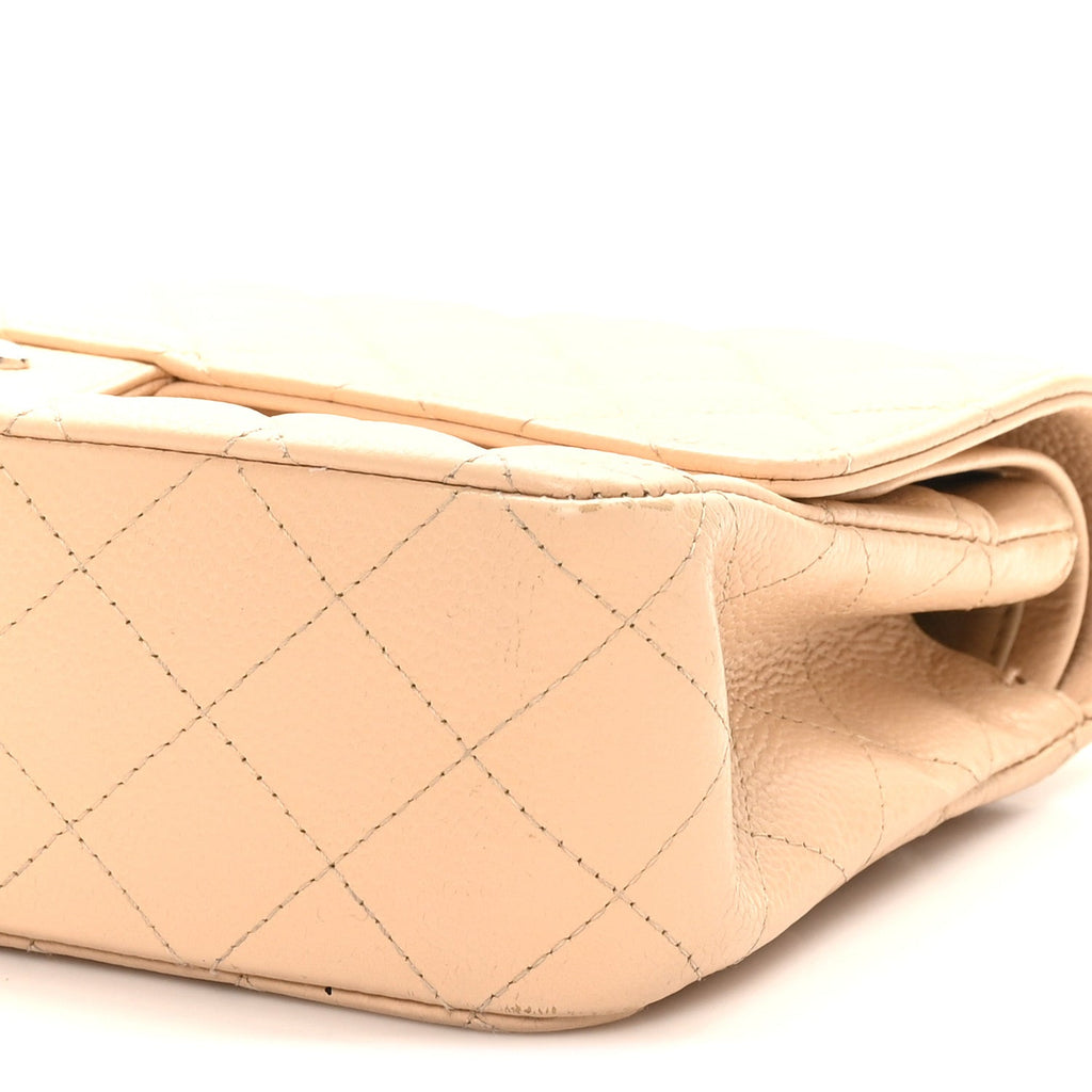 Chanel Caviar Quilted Medium Double Flap Beige